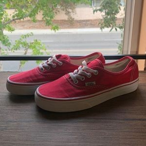 Vans Red Canvas Skater Shoes